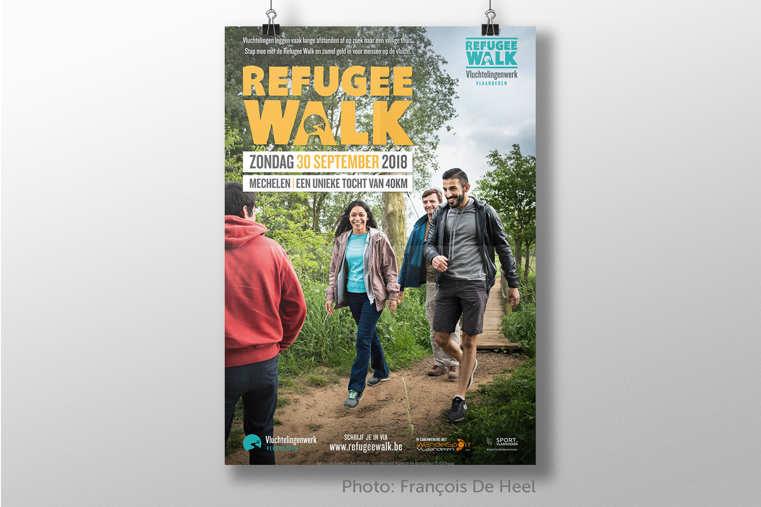 Greyclouds.be - Bert Blondeel | Design for print: poster - Refugee Walk 2018 (photo by Francois De Heel)