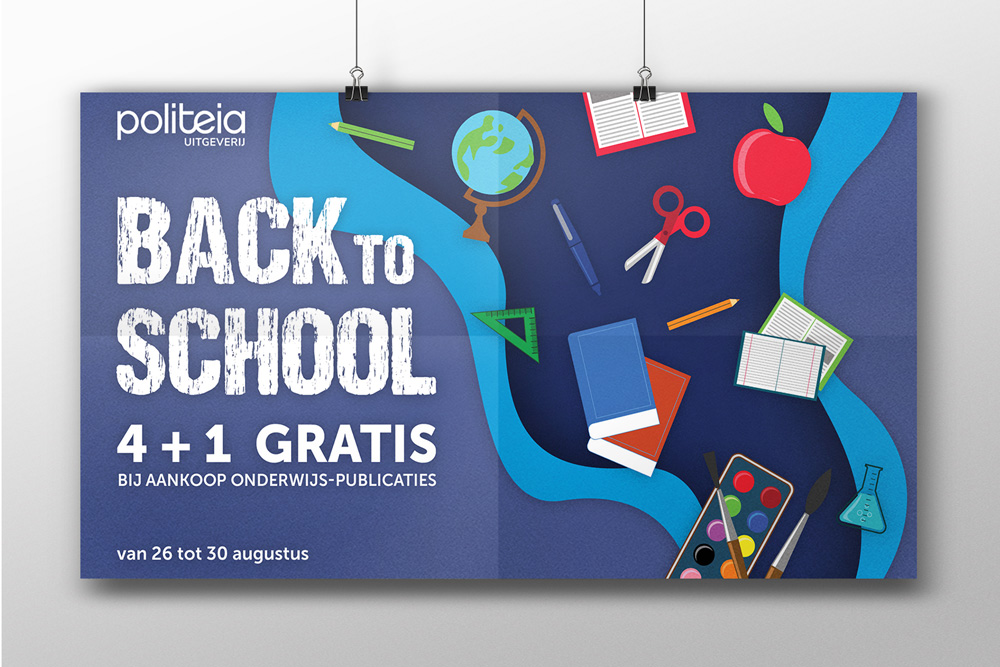 Greyclouds.be - Bert Blondeel | Design for print: Uitgeverij Politeia - poster 'Back to school'